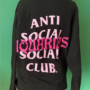 Anti Social Social Club Black and Pink Sweatshirt